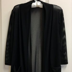 3/4 sleeve mesh light jacket with pockets